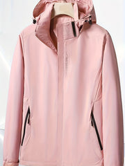 Women's Windproof Outdoor Sports Jacket with Removable Hat