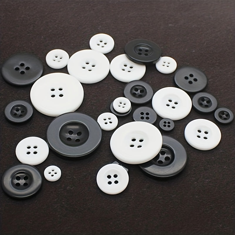 50pcs 15mm Sewing Flatback Buttons 4 Holes Plastic Resin DIY Crafts