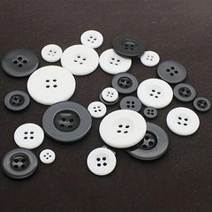50pcs 15mm Sewing Flatback Buttons 4 Holes Plastic Resin DIY Crafts