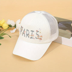 Butterfly Silk Print Couple Mesh Sunshade Sports Cap