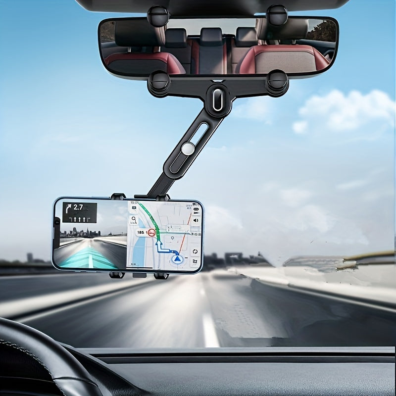 360 Degree Car Rearview Mirror Mobile Phone Bracket Rotatable