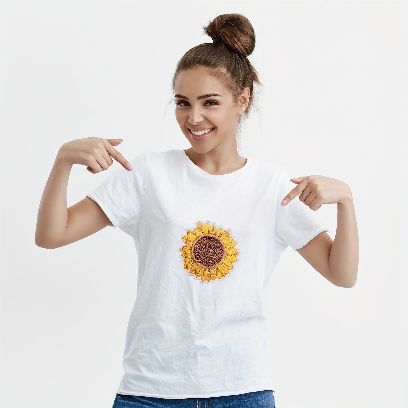 Sunflowers Butterfly Daisy Flower Iron On Patches Set
