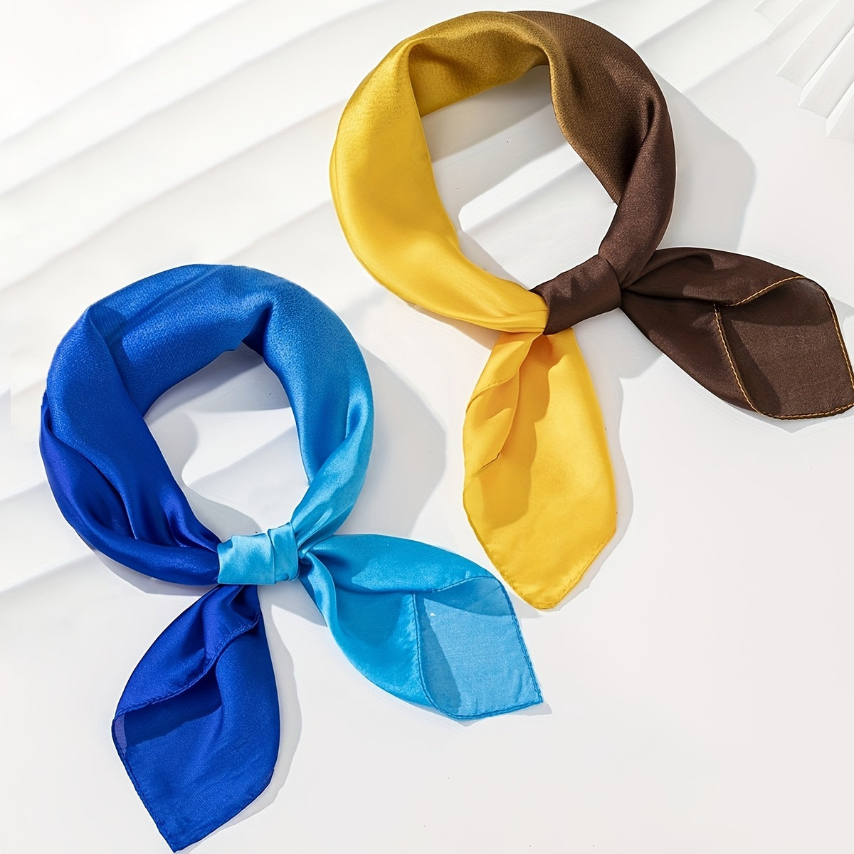 Gradient Bandana Satin Square Scarf Casual Silk Scarf Head Wrap
