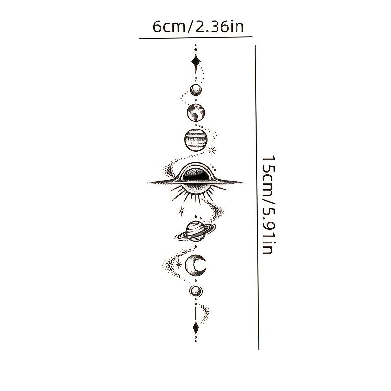 Star Chain Dream Planet Universe Tattoo Sticker