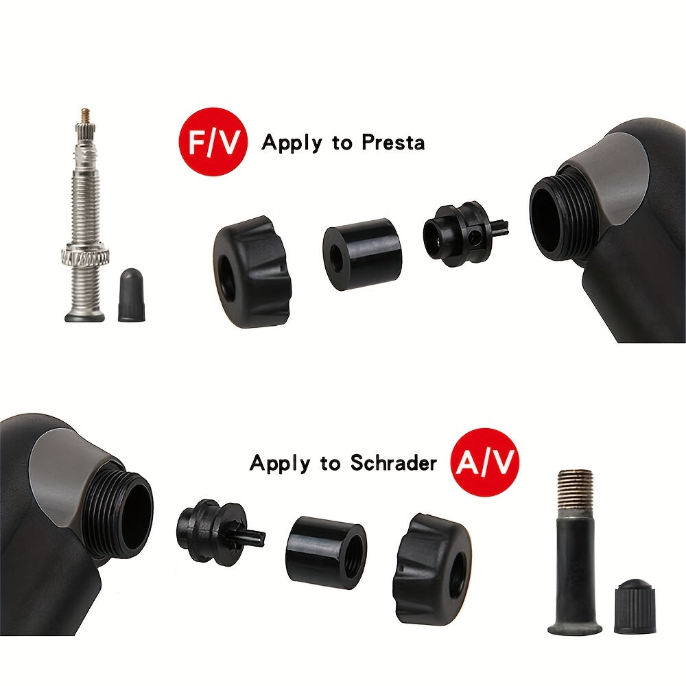 Portable Bicycle Frame Pump with Intelligent Valve and Ball Pump Needle