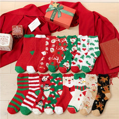 15 Pairs Christmas Print Socks Warm & Comfy Women's Stockings