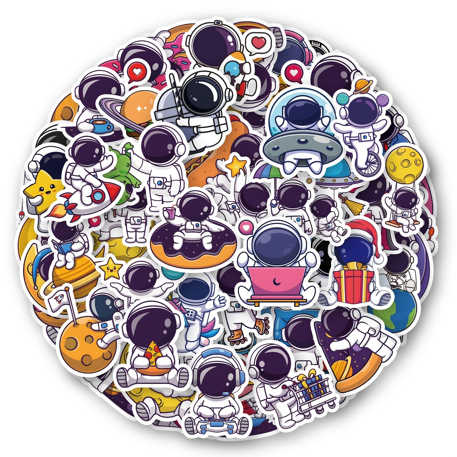 61pcs Astronaut Stickers Spaceman Decals for Water Bottles Laptop