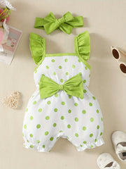 Baby Girls Polka Dot Romper & Headband Set