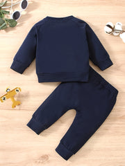 Baby Boy's Bear 2pcs Sweatshirt & Sweatpants Set for Spring Fall