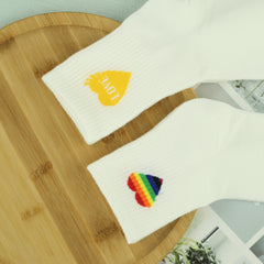 Heart Pattern Mid Tube Socks Women's Stockings