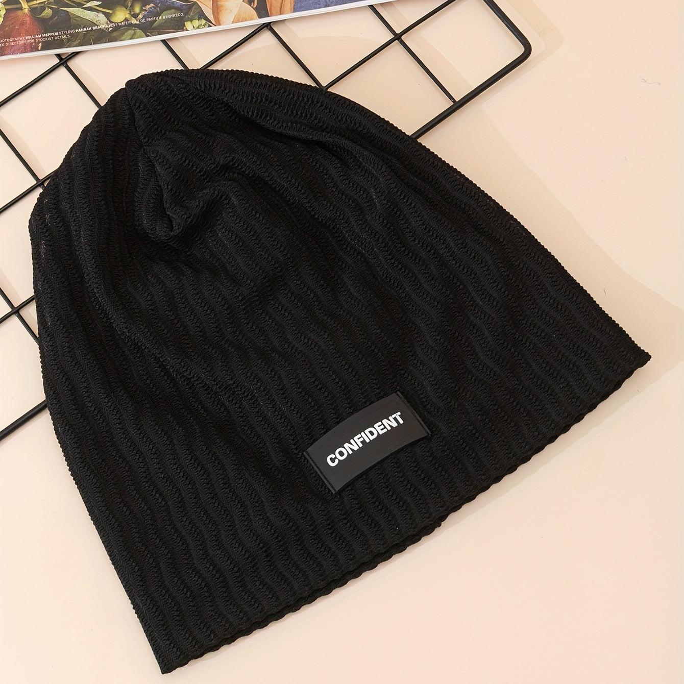 English Letter Water Ripple Casual Pullover Hat