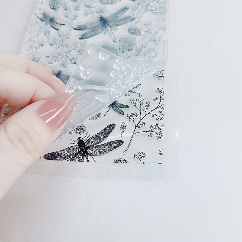 Dragonfly Flower Seal Stamps For Card Making Deco