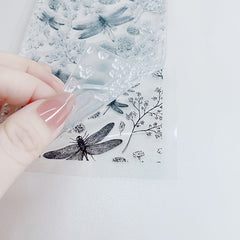 Dragonfly Flower Seal Stamps For Card Making Deco
