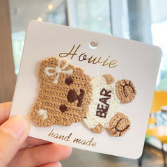 Knitting Bear Hairpin Soft Bunny Bangs Clip Hairpin Hair Accessories