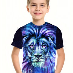 Boy's Lion Graphic T Shirt 3D Print Active Breathable Tee Top