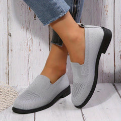 Women's Knitted Flat Shoes Soft Sole Slip On Shoes Comfy Outdoor Flats