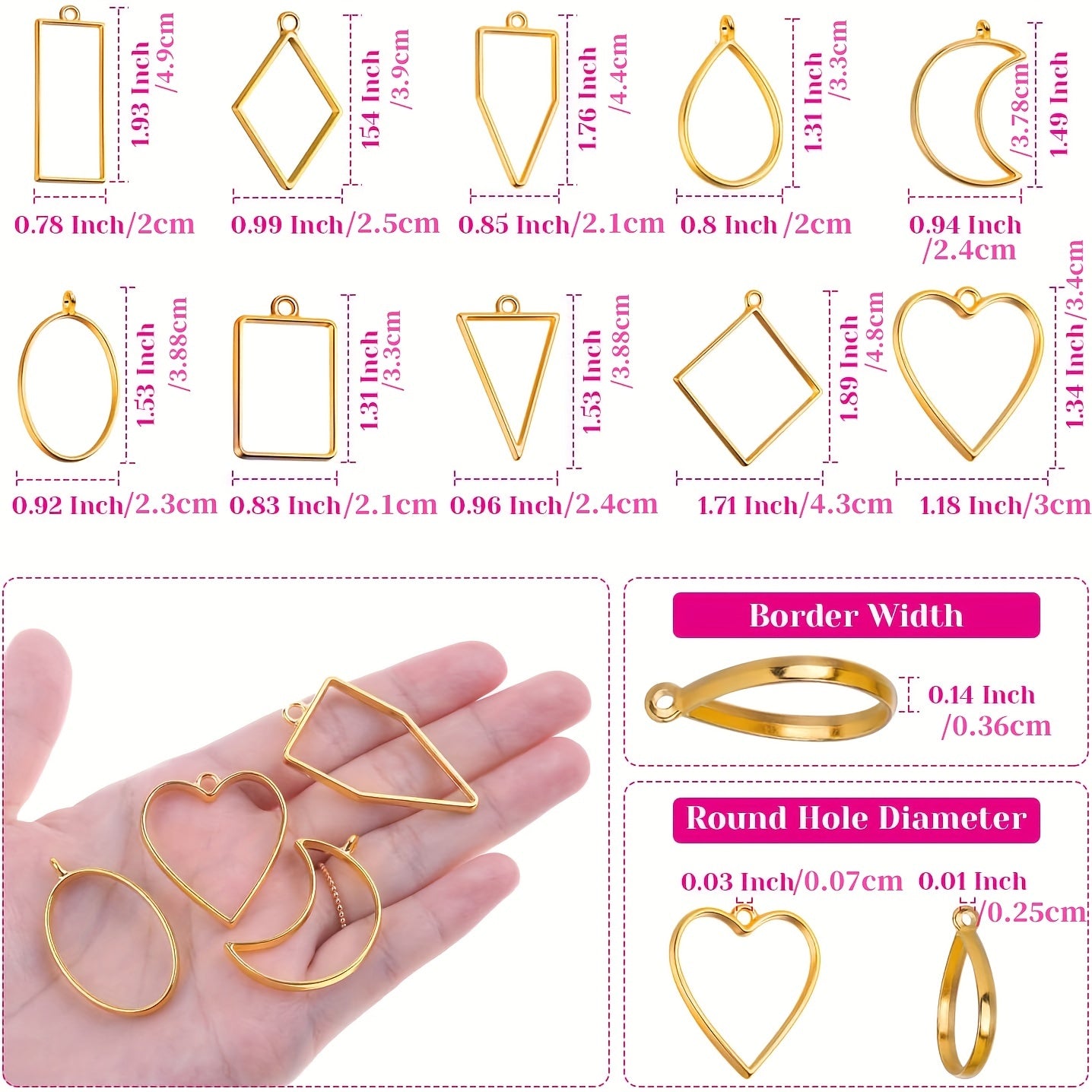 60Pcs Open Bezels Resin Craft Jewelry Molds For Necklaces Earrings