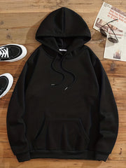 Kangaroo Pocket Hoodie Long Sleeve Drawstring Hoodies Women's Clothing