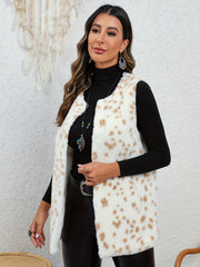 Leopard Print Warm Vest Sleeveless Women's Clothing