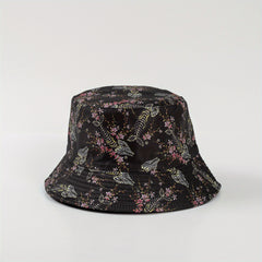 Vintage Print Bucket Hat Casual Sunscreen Basin Hat Hip Hop