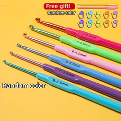 6pcs Ergonomic Crochet Hooks Set Lace Knitting Tool DIY Yarn Weave