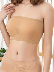 2 Pack Plus Size Bandeau Set Solid Tube Bra High Stretch