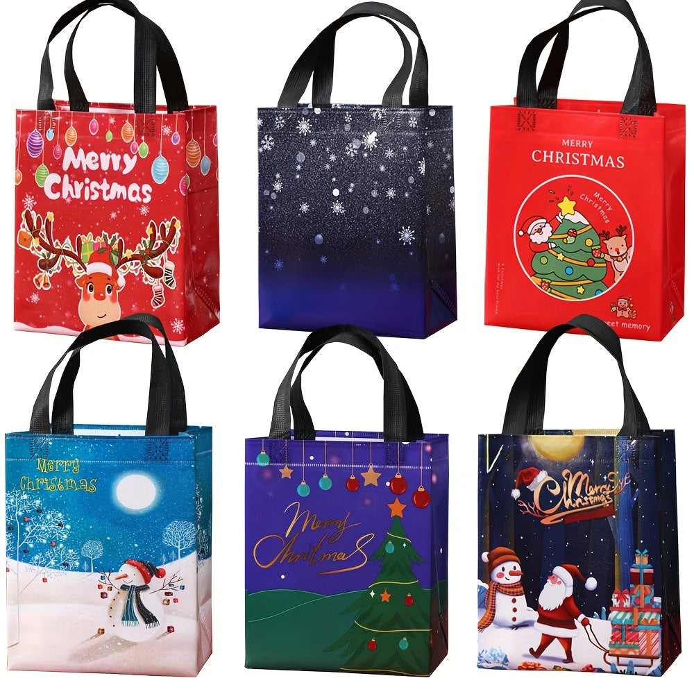 6pcs Christmas Gift Bags Non-woven Christmas Packaging Bags