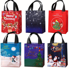 6pcs Christmas Gift Bags Non-woven Christmas Packaging Bags