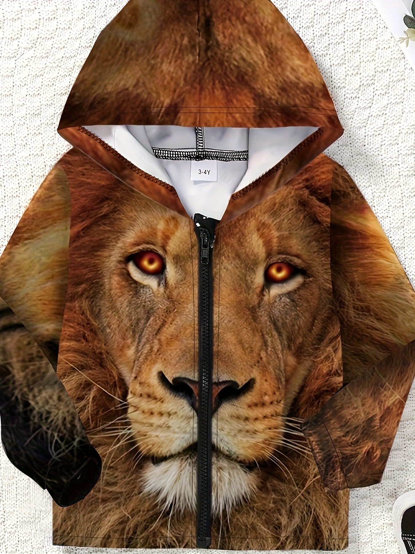 Dino Graphic Zip Front Hoodie Kids Sports Jacket Gift