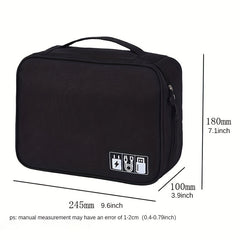 Dividers Cable Storage Bag Double Zipper Portable Handle Travel Digital Bag