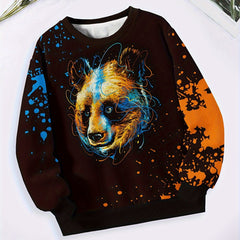 Tie Dye Graphic Crew Neck Long Sleeve Sweatshirt Pullover For Kids
