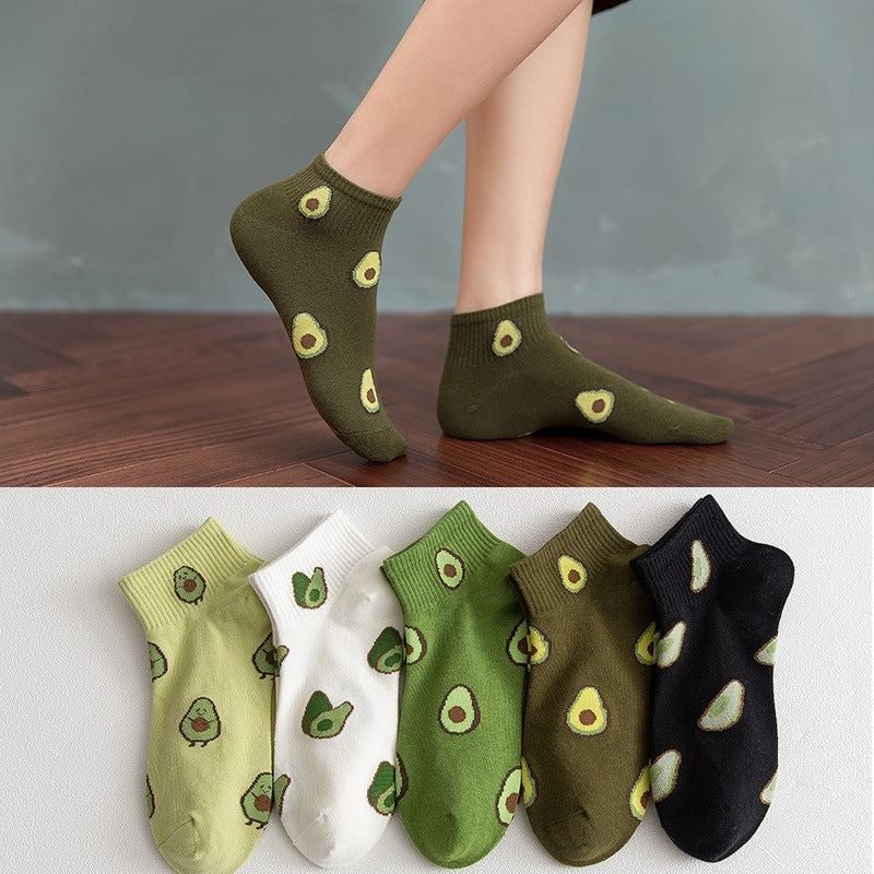 Avocado Life Socks Funny Novelty Short Cotton Women's Stockings