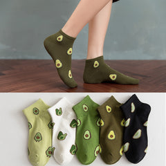 Avocado Life Socks Funny Novelty Short Cotton Women's Stockings
