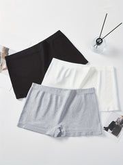 3 Pack Plus Size Seamless Boy Shorts Set