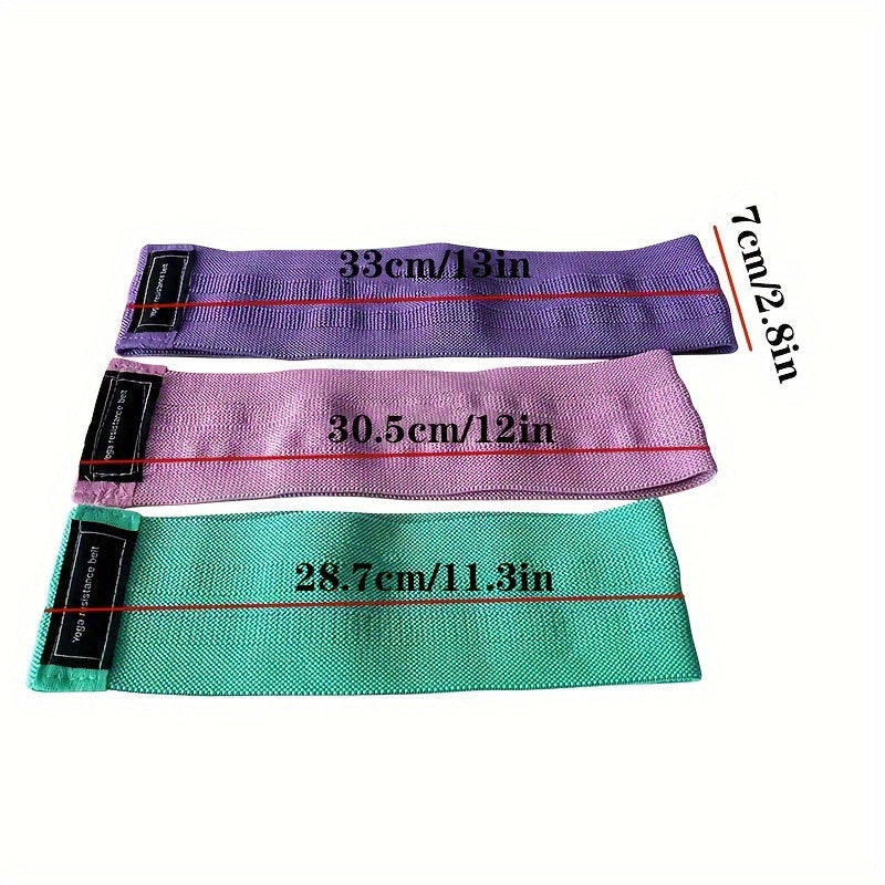 3pcs Elastic Squat Resistance Bands Buttocks Fitness Training Tension Bands