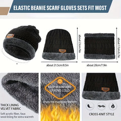 Winter Warm Velvet Knitted Hat Neck Cover Unisex Fashionable Windproof