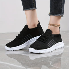 Women's Mesh Sports Shoes Lightweight Lace Up Running Sneakers