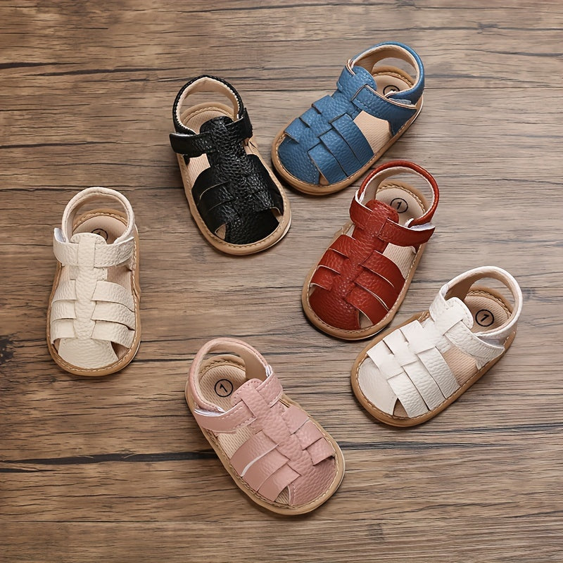 Solid Breathable Sandals For Baby Girls Lightweight Non-slip Shoes