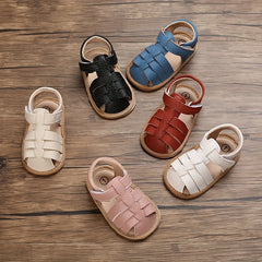 Solid Breathable Sandals For Baby Girls Lightweight Non-slip Shoes