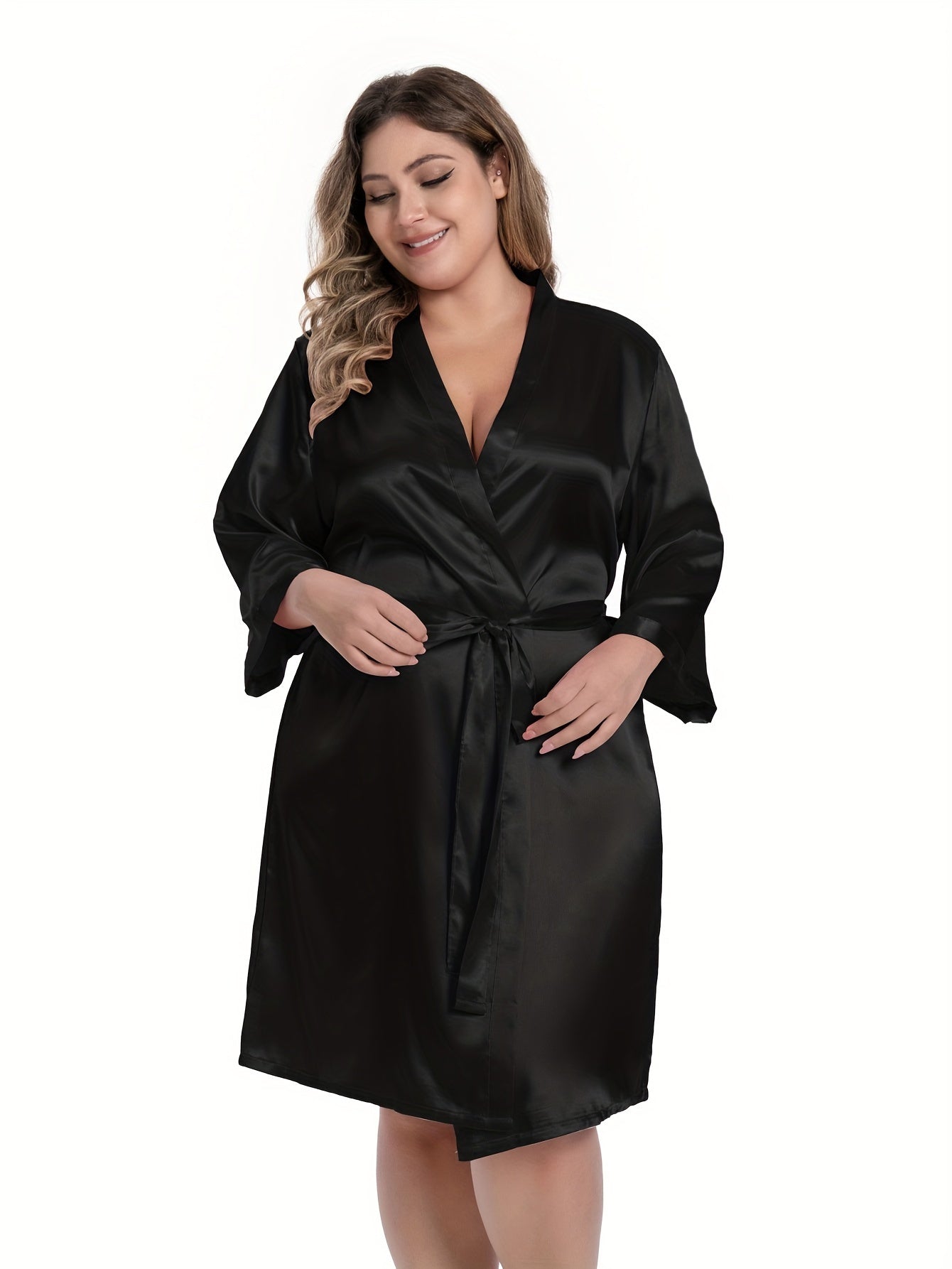 Butterfly & Letter Pattern Kimono Robe