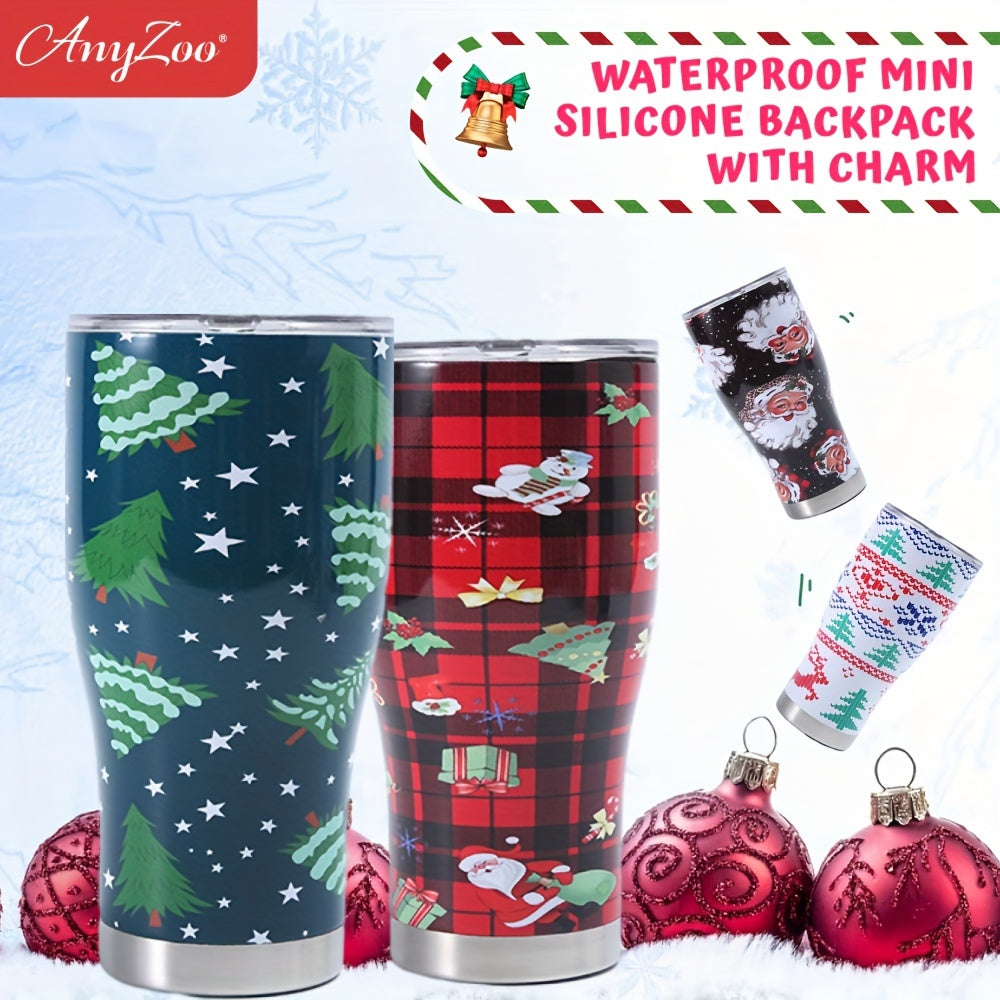 Christmas Print 900ml Stainless Steel Beer Glass Water Bottle