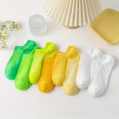8 Pairs Solid Ankle Socks Women's Stockings