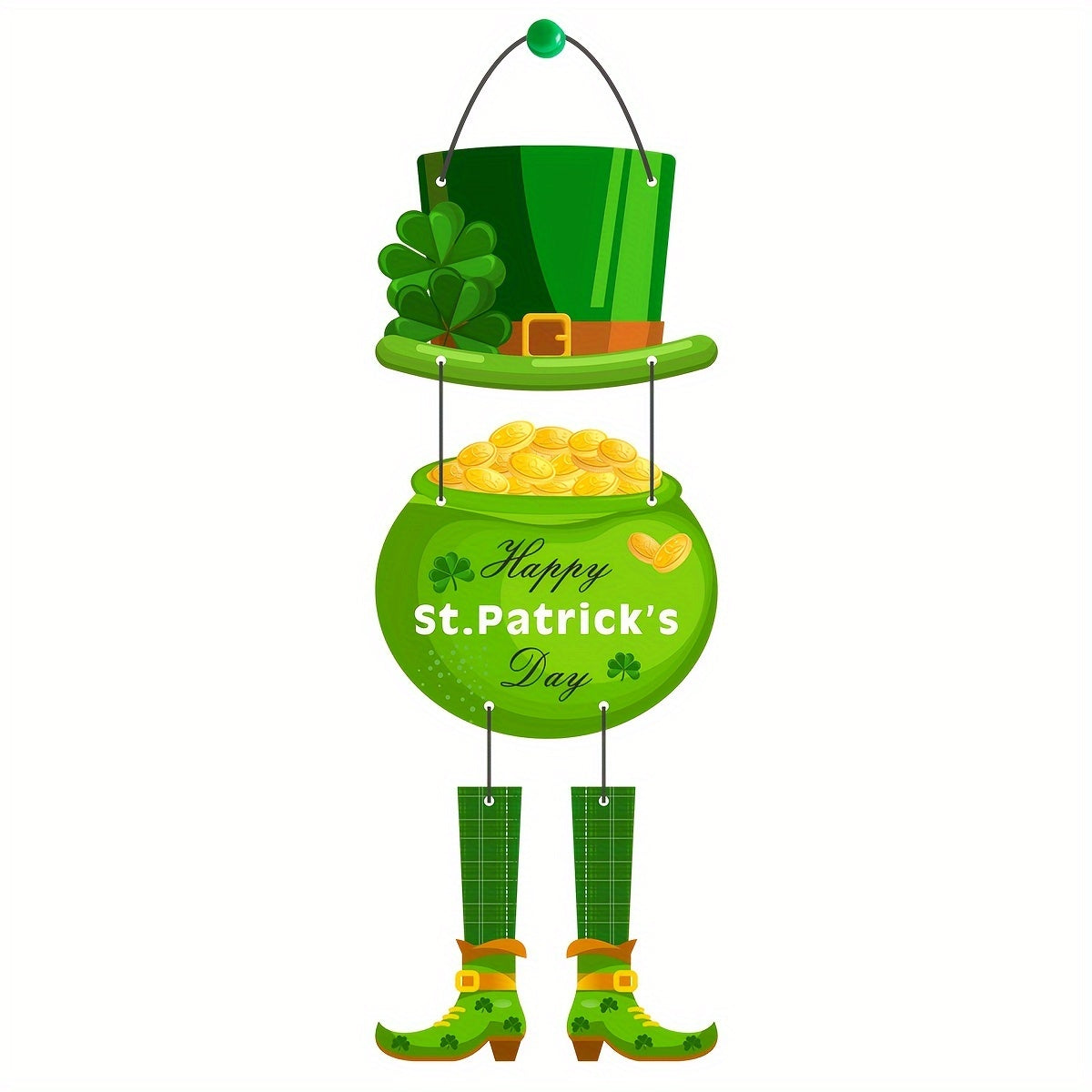Hemp Rope Hanging Sign for St. Patrick's Day Decoration