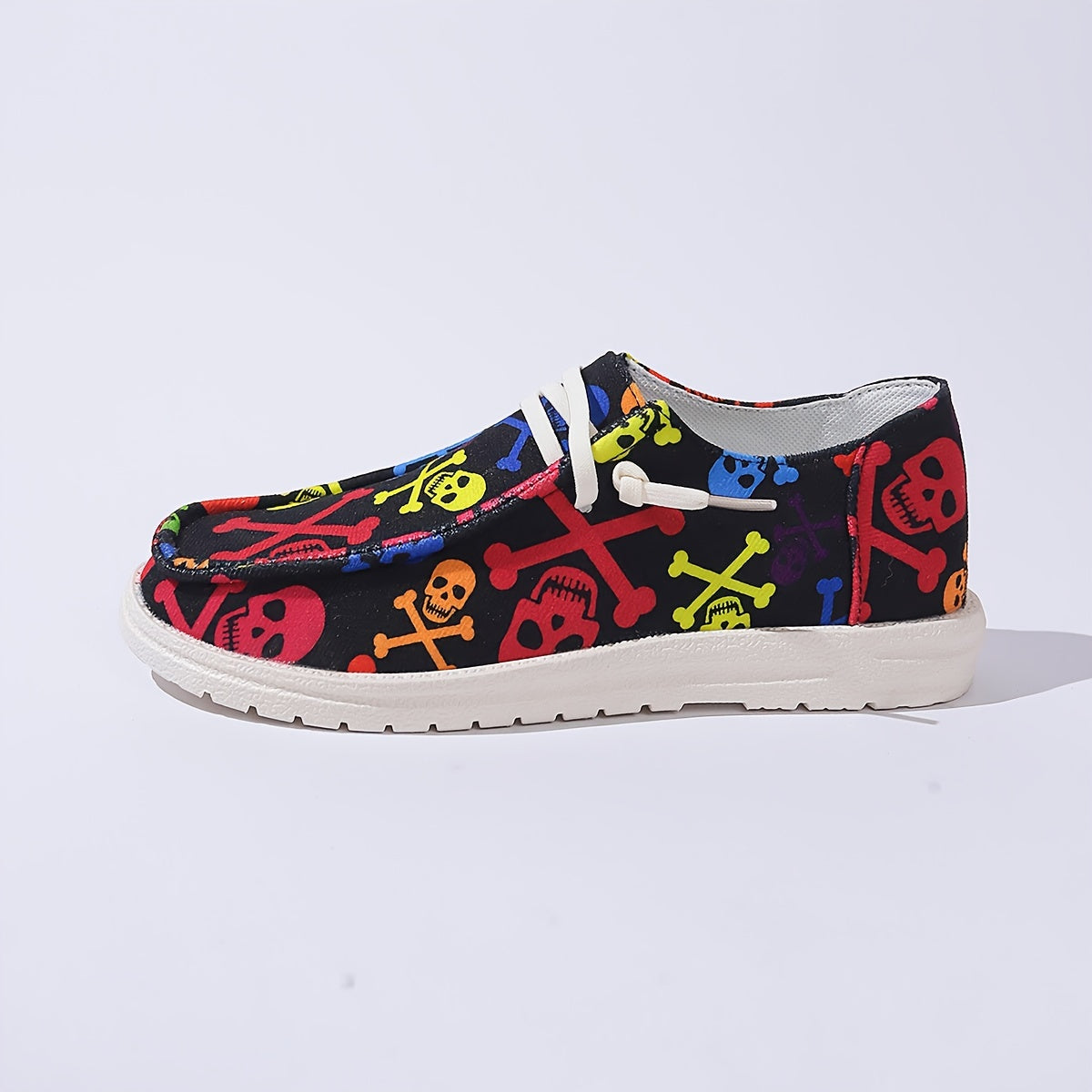 Women's Skull Pattern Slip-On Canvas Shoes