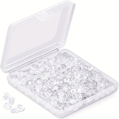 100 Soft Silicone Earring Backs - Transparent Ear Safety Backing Pads