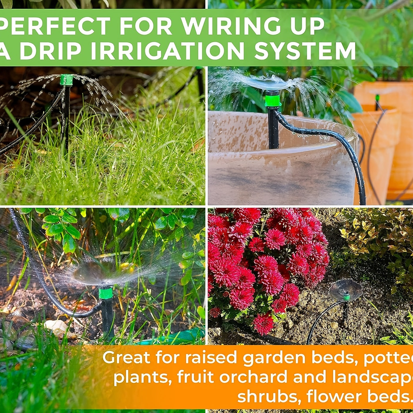 1/4 Drip Irrigation Tubing 15-48m Hose DIY Garden Hydroponics Misting System