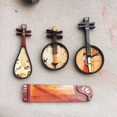 Doll House Wind Pipa Ethnic Musical Instrument Mini Furniture Model