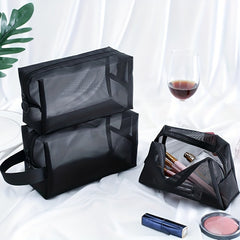 Transparent Mesh Makeup Case Organizer Storage Pouch Zipper Toiletry Wash Bags
