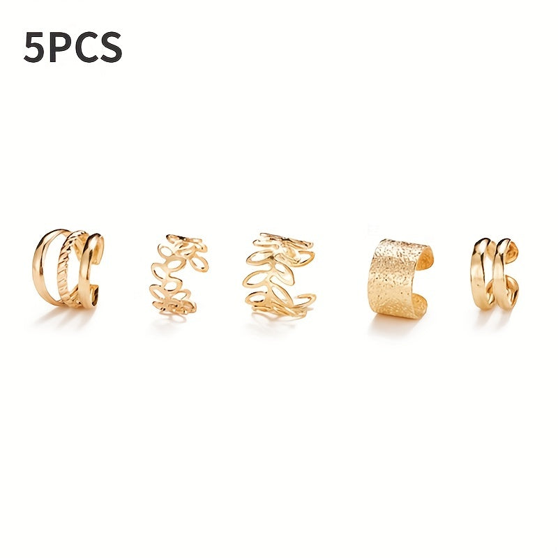 5/20pcs C-Shaped Ear Clips, No Piercing Ear Bone Clips Earring Set