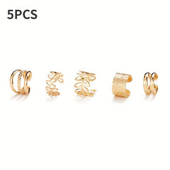 5/20pcs C-Shaped Ear Clips, No Piercing Ear Bone Clips Earring Set